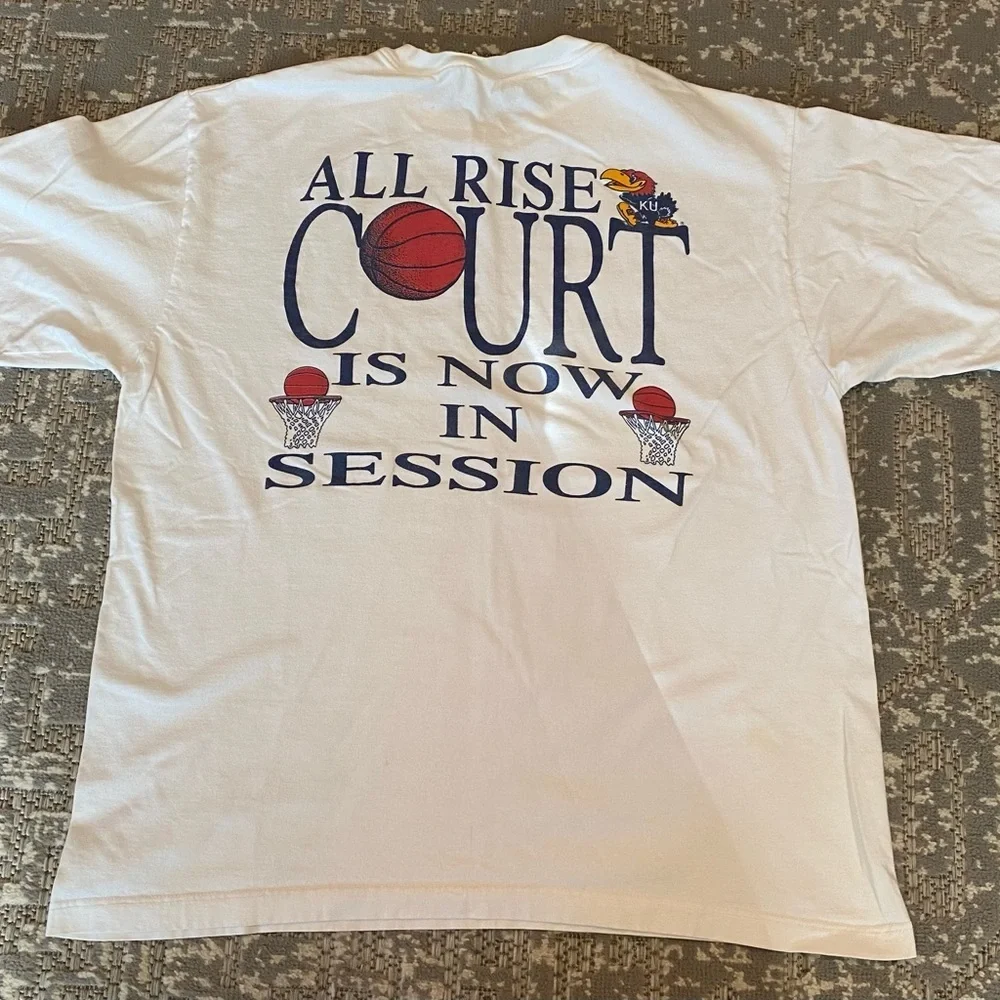 Kansas Jayhawks Supreme Court‎ Shirt Men’s Size XL Color White-Flaws